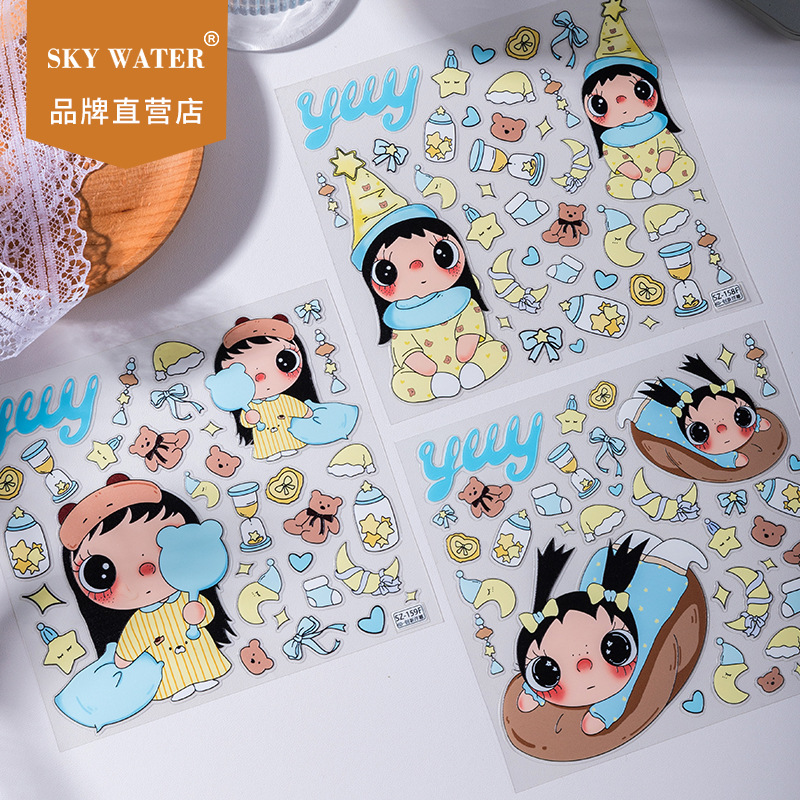 Tablet Accessories For Girls - Yuyu Çiçek Mevsimi Kız Mavi Yuyu