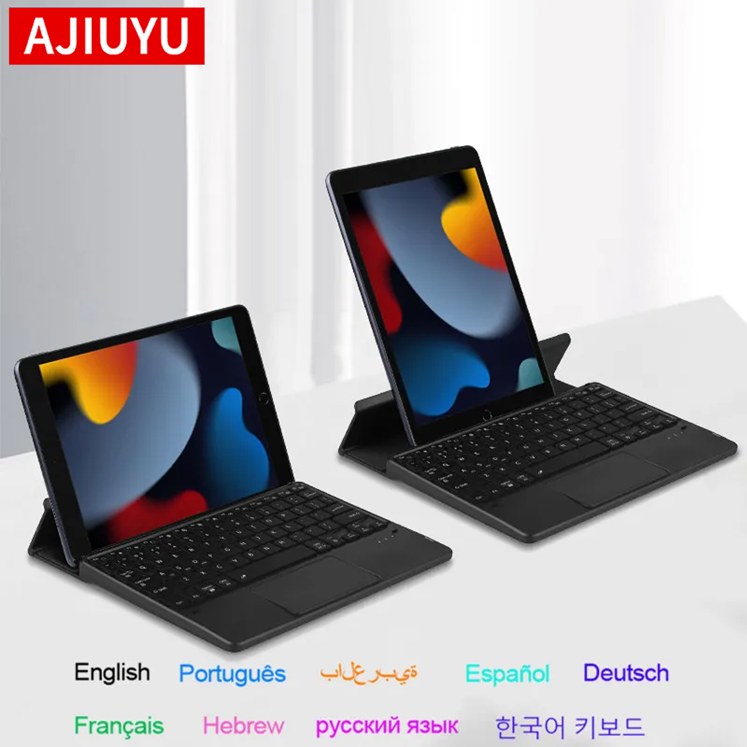 Tablet Accessories Kit - AJIUYU Katlanır Bluetooth Klavye Touchpad Arkadan