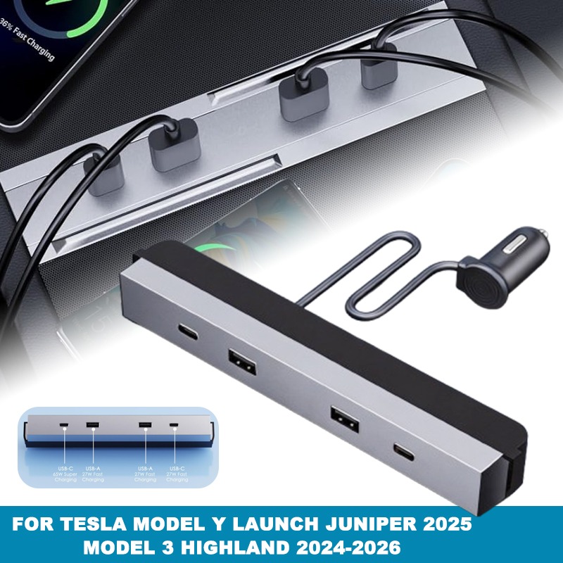 Usb Hub Type C - Merkez Konsol Araç Adaptörü Çoklu Port