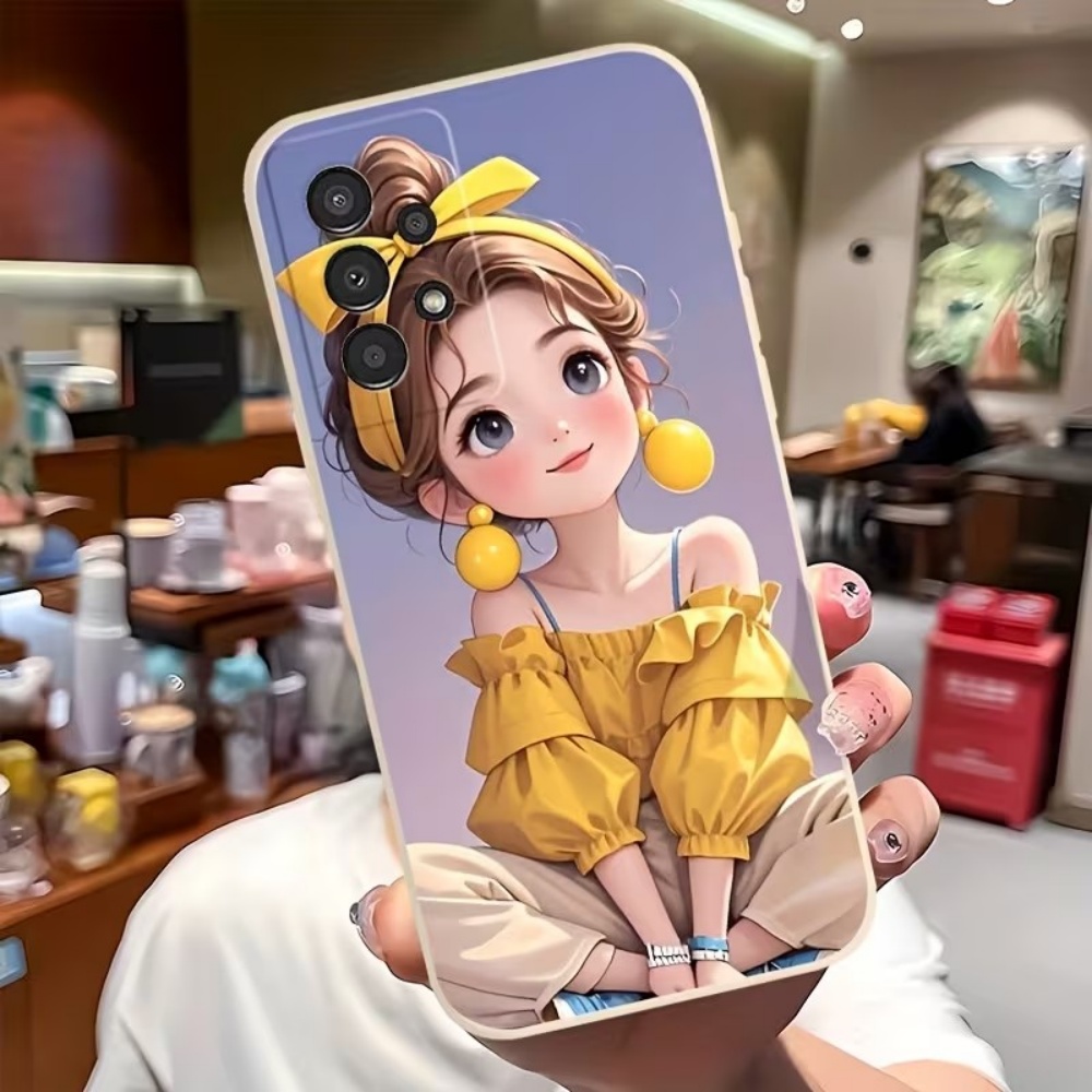 Tablet Accessories For Girls - Sevimli Karikatür Kız Desenli Tasarım Telefon