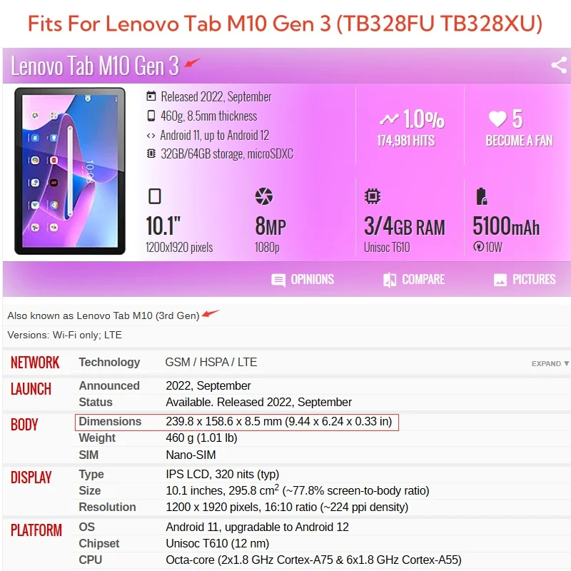 Lenovo Tab M10 3. Nesil 10.1 K - Tablet Cover Accessories incelemesi ve fiyatı