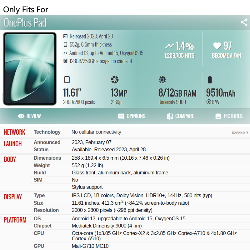 OnePlus Pad Kılıfı 11.61 inç K - Tablet Cover Accessories incelemesi ve fiyatı
